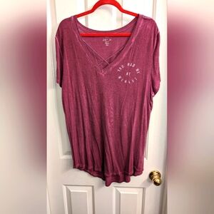 XXL Zoe + Liv Wine Color "You Had Me at Merlot" Short Sleeve Tee